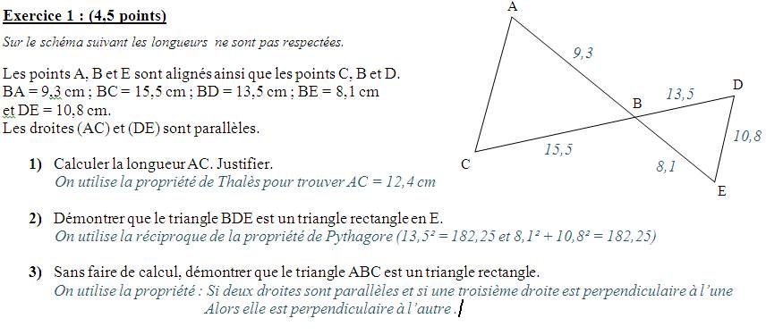 Exercices De Brevet Blanc Maths